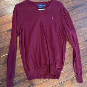 Polo by Ralph Lauren Men's Deep Red V-Neck Sweater